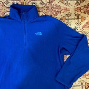 The North Face blue fleece half zip pullover large